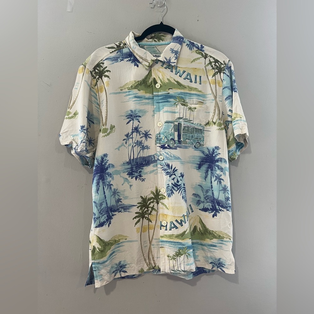 Tommy Bahama Hawaii Print Shirt - Blue and Green